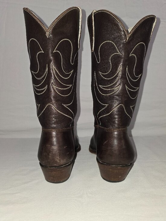 Vintage Stewart 1977 Brown Leather Handmade Cowboy Boots Western Men’s Size 8 EE main image 12